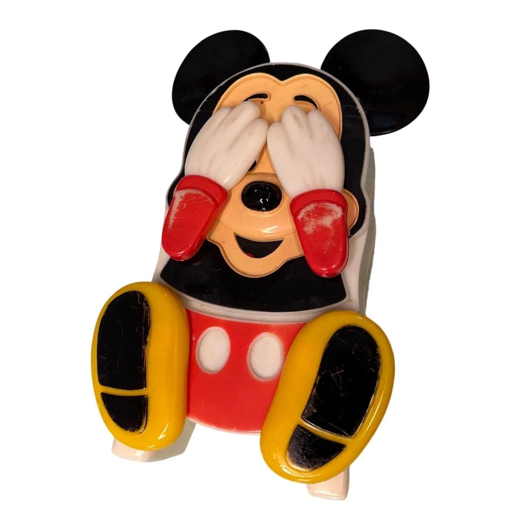 Vintage Illco Mickey Mouse Musical Peekaboo Toy Disney Nursery Decor Hong Kong
